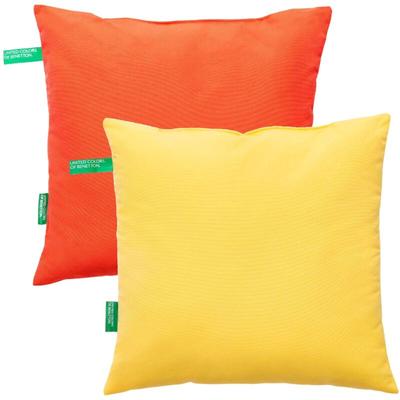 Set mit 2 Kissen von 45 x 45 cm – 200 g/m², Farbe Rot und Gelb - Benetton