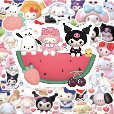 10/30/50 Stück Mix Sanrio Cinnamoroll Hello Kitty Kuromi Aufkleber Kawaii Kinder Cartoon Aufkleber Image