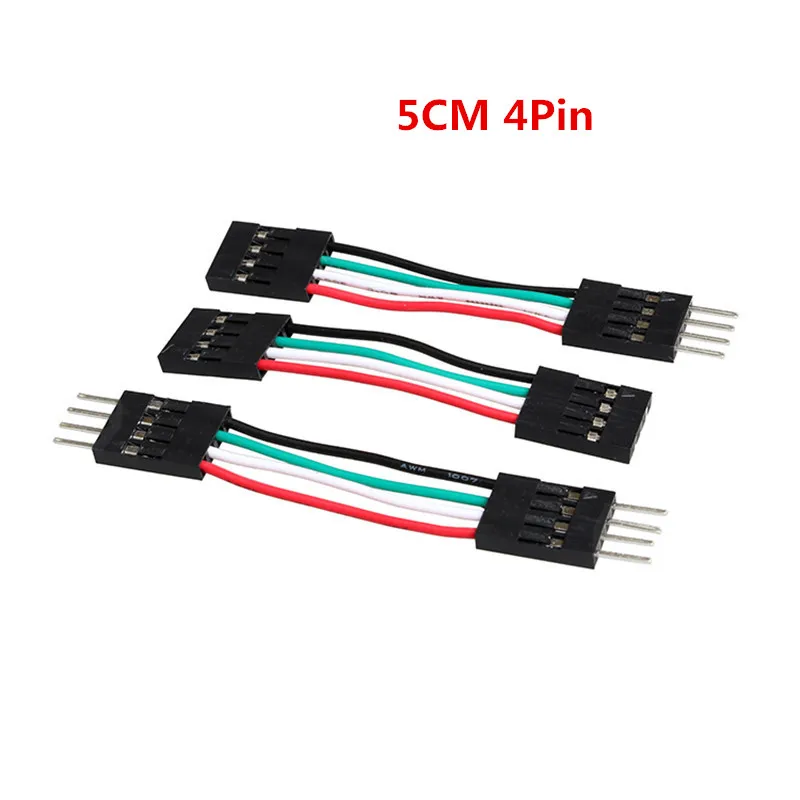 Dupont Linie 50 teile/los 5 cm 4pin Stecker auf Stecker + Stecker auf Buchse und Buchse auf Buchse Überbrückungsdraht Dupont Kabel s Image