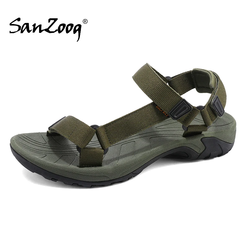 Hochwertige Sommer-offene Schuhe für Herren, verstellbare Outdoor-Sandalen, Strand-Gladiator, Rom, atmungsaktiv, grün, reines Schwarz, große Größe 47, 48