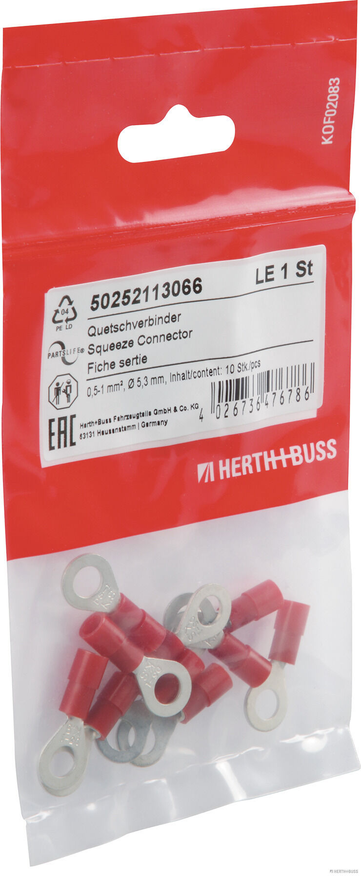HERTH+BUSS ELPARTS Quetschverbinder 10x 50252113066 Image