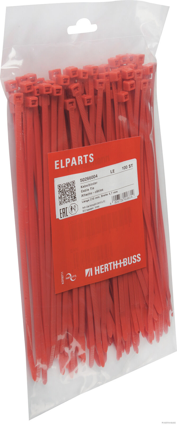 HERTH+BUSS ELPARTS Kabelbinder 50266004 Rot Image