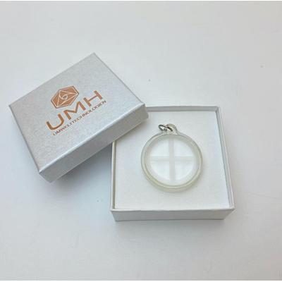 UMH Energy Bergkristall Scheibe | Amulett 3cm mit Fassung