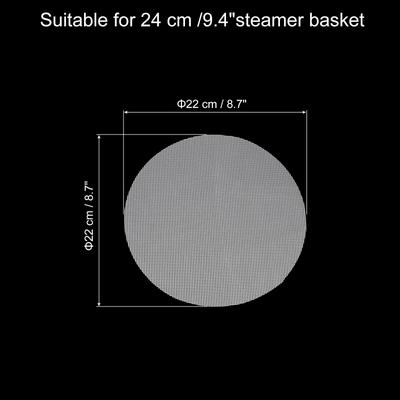 15 Pcs Reusable Round Non-Stick Steamer Liners Mesh Mat Pad, White