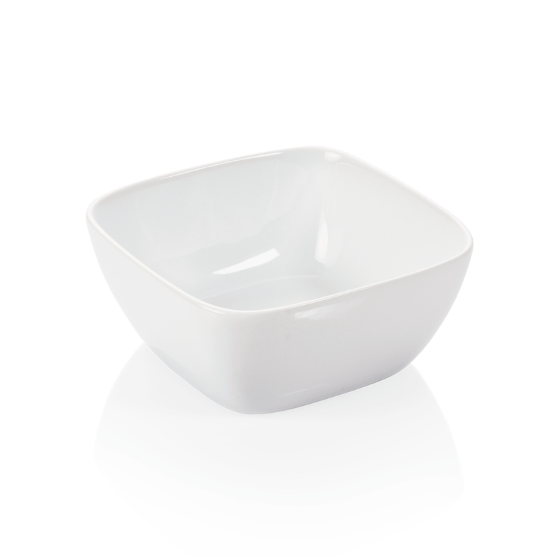 8x Eckige Schale 2 l weiß, Porzellan Schüssel 20 x 20 x 8,5 cm Image