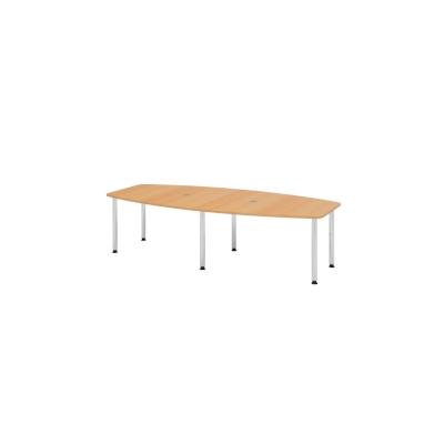 Hammerbacher-Konferenztisch 280cm/6 Chromfüße Buche-VKT28C/6/C