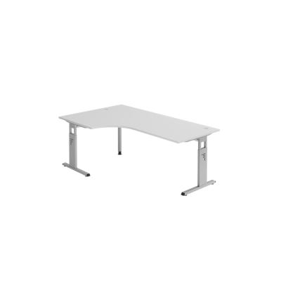 Hammerbacher-Winkeltisch C-Fuß 200x120cm 90°Grau/Silber-VOS82/5/S