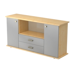 Hammerbacher-Sideboard 2 Türen, 2 Schübe SG Ahorn/Silber-VSBTS/3/S/SG Image