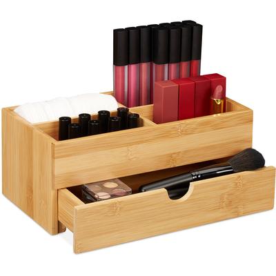 Bambus Kosmetik Organizer, multifunktional, 4 Fächer & Schublade, Schmuckkästchen, Ordnungsbox Image
