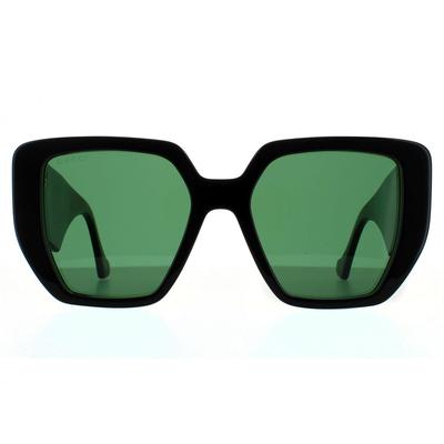 Gucci Square Womens Schwarz und Grün Swirl Grüne Sonnenbrille