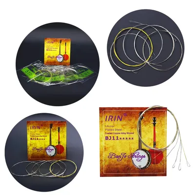 5pcs/set Banjo Strings BJ11 Stainless Steel Coated Copper Alloy Winding Coated Steel Plain String