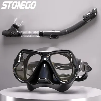 Diving Mirror Breathing Tube Set Soft Silicone Glasses Swimming Glasses Goggles Adult Large Frame