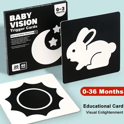 Baby Visual Stimulation Cards Montessori High Contrast Flash Card Infant Gift For Children Cognition
