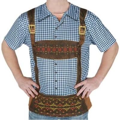 Oktoberfestbier Bayerisch T-Shirt-Ärmel Lederhosen 3D Grafik Für Herren Erwachsene Karneval Oktoberfestbier 3D-Druck Party Casual Image