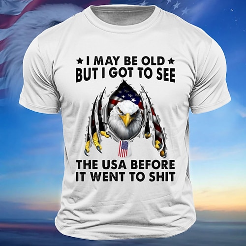 US Amerika 250 Jahre Jubiläum Veterans Day Herren Patriot Patriotisch Veteran Buchstaben Zitate Sprüche Adler T-Shirt Tee Top Kurzarm T-Shirt Rundhalsausschnitt Shirt Sport Klassisch Lässig Straße Image