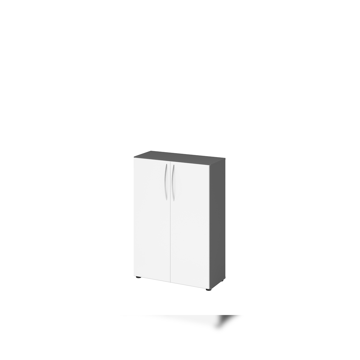 Hammerbacher-Schrank 3OH 34,6cm tief BM Graphit/Weiß-V4550/G/W/BM Image