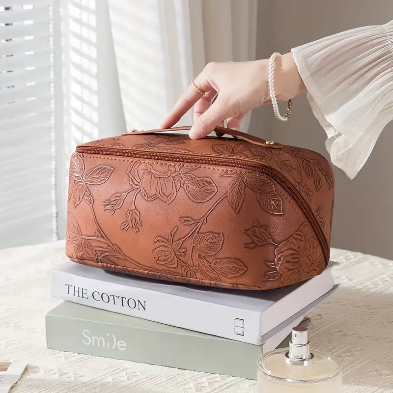 Vintage fleur femmes fourre-tout sac cosmétique mode Portable oreiller maquillage Orgainzer pochette sac de toilette grande capacité voyage sac à fermeture éclair