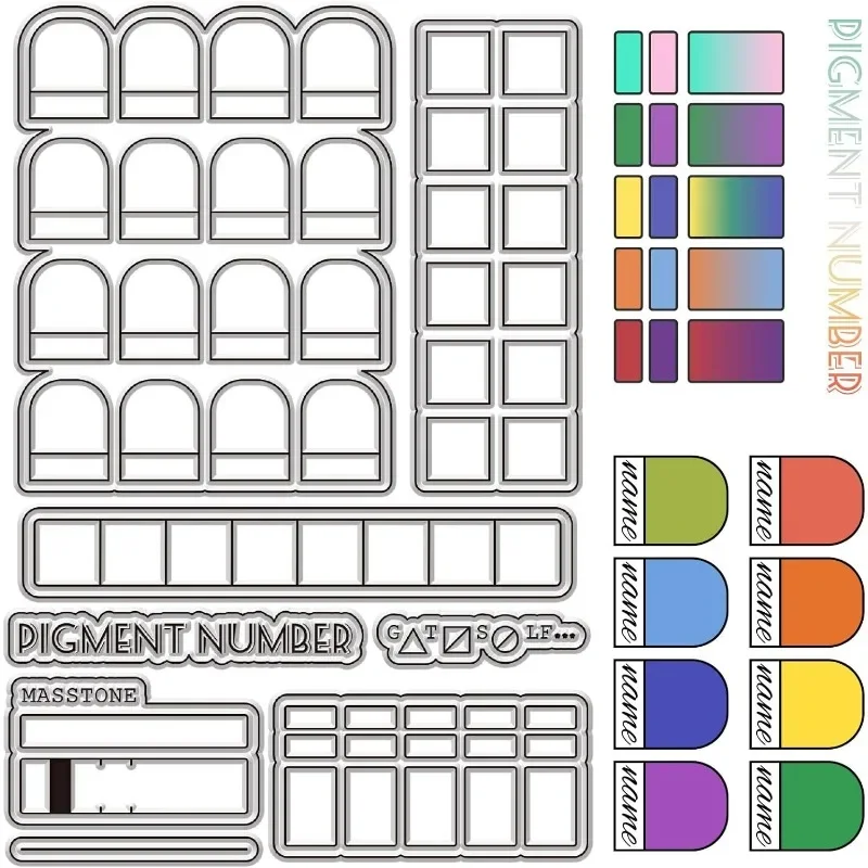 Palette de tampons en caoutchouc, échantillons de couleurs, réutilisables, rétro, Vintage, transparents, en Silicone, pour bricolage, Scrapbooking, 1 pièce