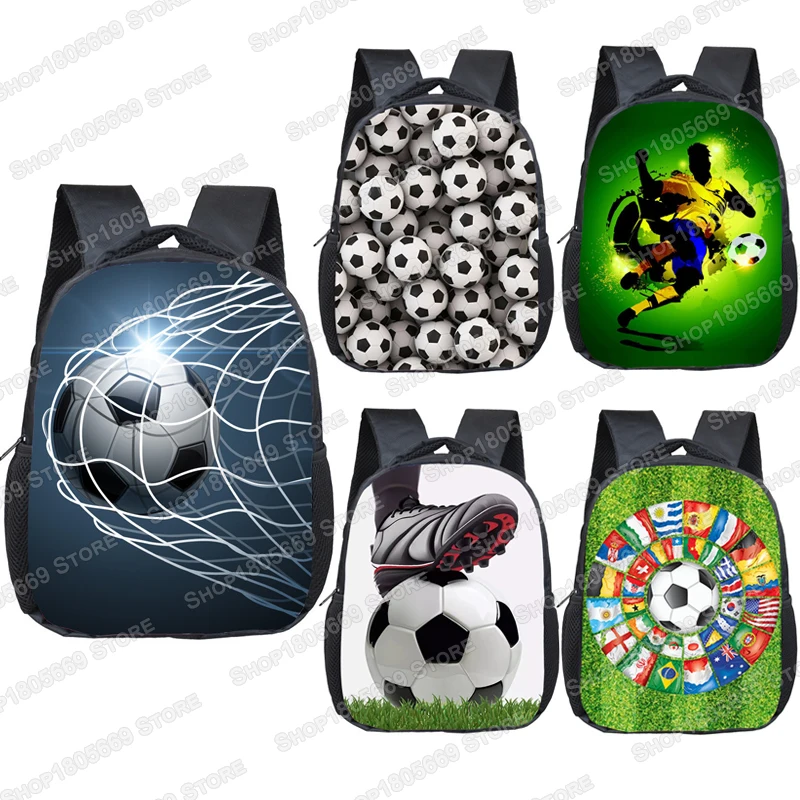 Sac à dos imprimé football/footbally de 12 pouces, pour enfants de 2 à 4 ans, sacs d'école, petit sac pour tout-petits, sacs de maternelle