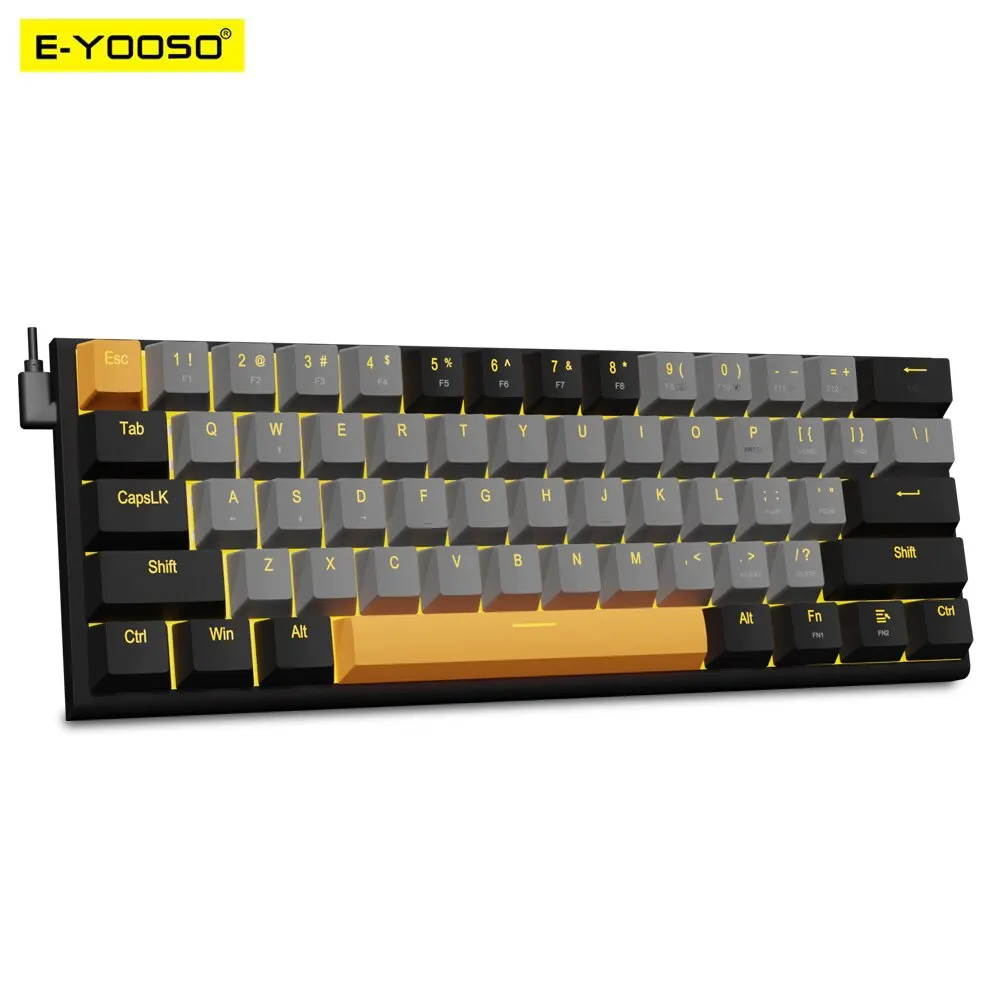 E-YOOSO Z11 USB mécanique de jeu clavier filaire interrupteur rouge 61 prédire Gamer russe brésilien portugais pour ordinateur PC portable