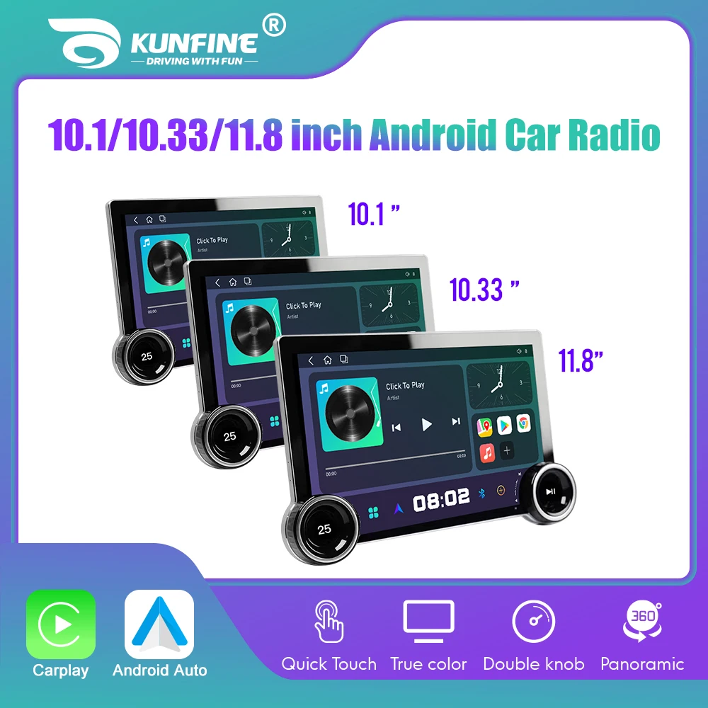 10,1/10,33/11,8 Zoll Bildschirm Diamant 2K Android Autoradio 2Din Multimedia Player Doppelknopf Carplay Android Auto GPS Auto Audio Image