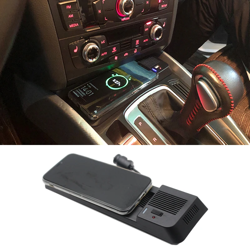 Kabelloses ladegerät für audi 2011-2015 a4 s4 rs4 a5 s5 rs5 q5 sq5 b8 handy usb ladegerät lade halter autozubehör Image