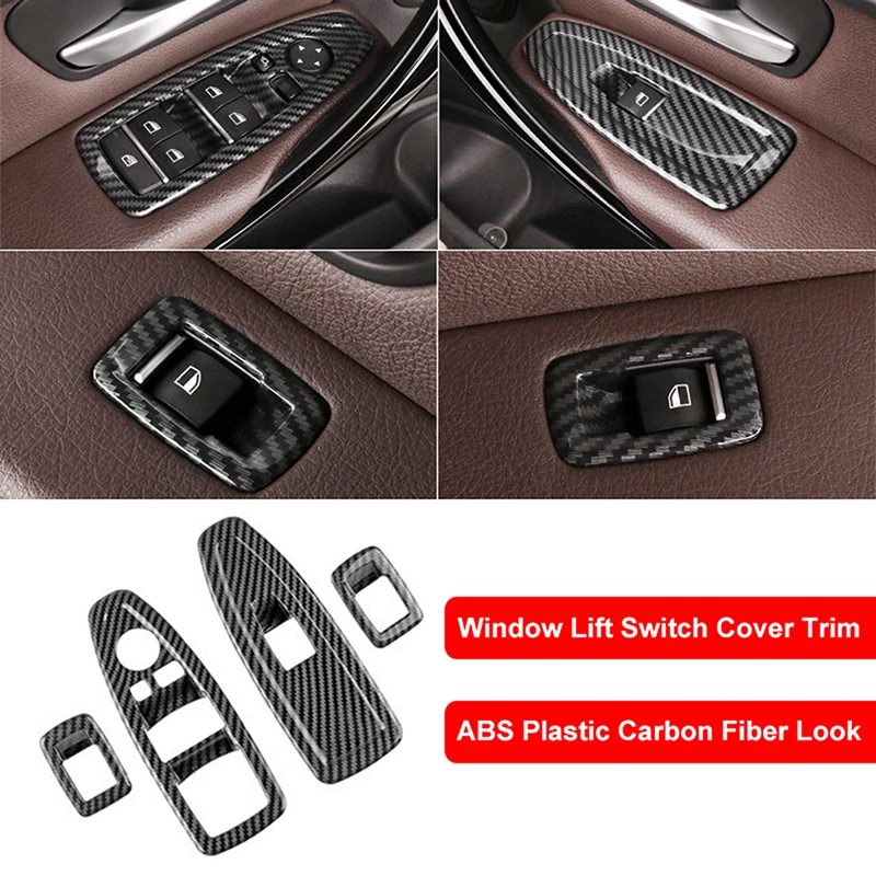 4 Stücke LHD RHD Auto Innenseite Fensterheber Schalter Abdeckung Trim Aufkleber Dekoration Für BMW 3 4 Serie F30 Gran Turismo F34 F33 F36 Image