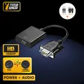 Convertitore video 1080P compatibile da VGA a HDMI Vga maschio a laptop compatibile con HDMI con monitor Cavo audio e video Convertitore TV