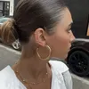 30/40/50mm Klassische Edelstahl Ohr Schnalle Große Ohrringe für Frauen Trendy Gold Farbe Große Hoop