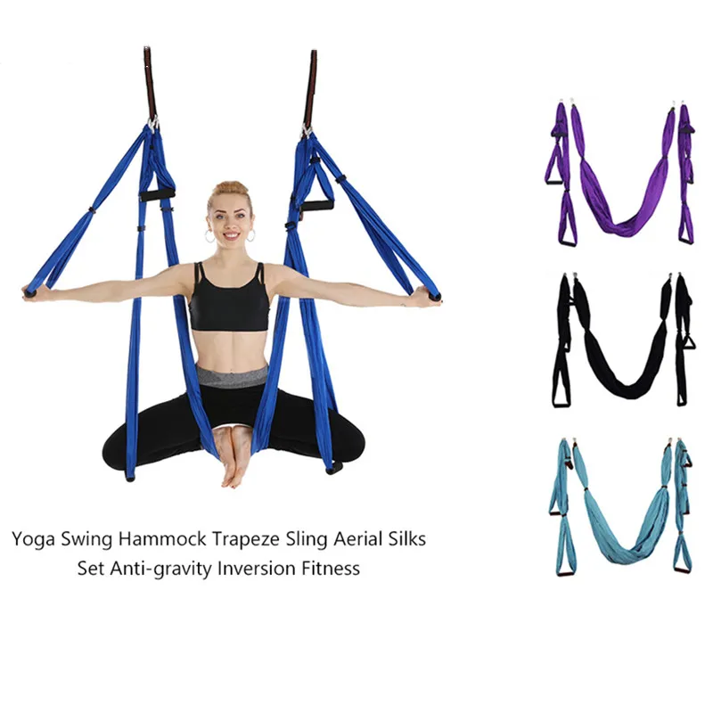 Aerial Yoga Hängematte Set Anti-schwerkraft Pilates Yoga Hängematte Gym Strap Fliegen Schaukel Luft Traktion Gerät Hause Fitness Herstellungsgeräteprodukten Image