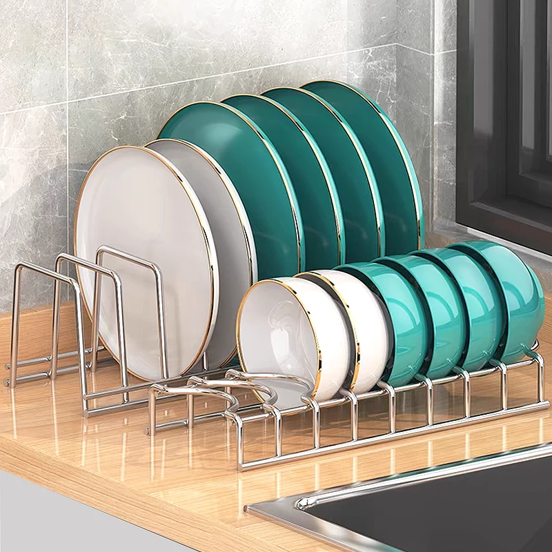Schüssel Gericht Organizer Küche Edelstahl Gericht Halter Hause Besteck Gerichte Topf Deckel Rack Haushalt Dish Rack Küche Zubehör