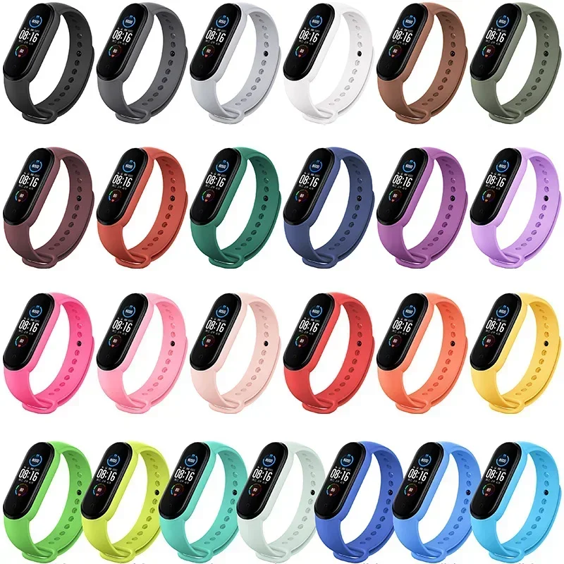 Uhren armband für Xiaomi Mi Band 7 6 5 4 3 Armband Silikon Armband Armbänder Miband 3/4 Band5 Band6 Smartwatch Zubehör Image