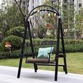 Single Swing, Outdoor Swing Garden Rocking Chair Hanging Chair, with Cushion and Pillow, Maxim Load-bearing 150kg