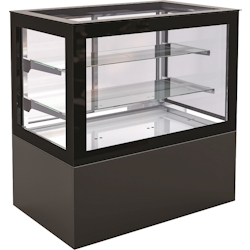 Kühlvitrine MUHOR | LED | 300 Liter, HxBxT 130x80x78cm | +2/+10°C | Schwarz | + CHEFGASTRO Geschirrtuch Image