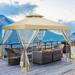 SANOPY 10x10 FT Metal Patio Gazebo, Outdoor Gazebo Canopy Tent for Backyard w/ Mesh | Wayfair WF-9431
