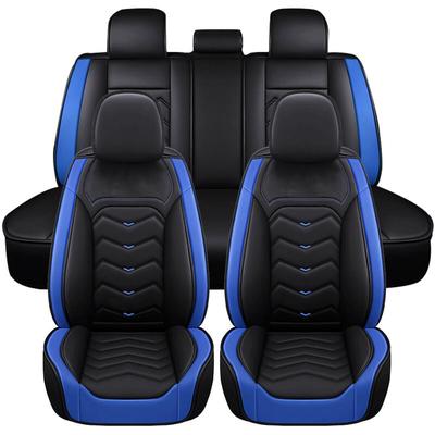 Insma - 5 Sitzer für bmw pu Leder Auto Sitzbezüge Kissen Pad Matte Protector Schwarz&Blauer Rand Image
