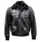 Infinity Leather Mens Cow Hide Detachable Collar Flight Bomber Jacket - Black - Size X-Small | Infinity Leather Sale | Discount Designer Brands