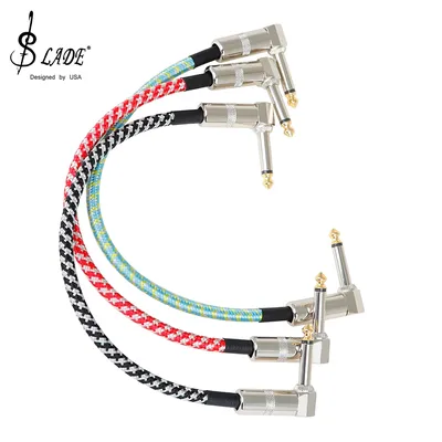 SLADE 3Pcs Guitar Effect Pedal Patch Cable 6.35mm Cord Low Noise Shielded Audio Cable Electric