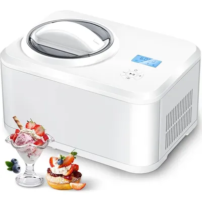 Ice Cream Maker Machine with Built-in Compressor, Fully Automatic and No Pre-freezing, Frozen