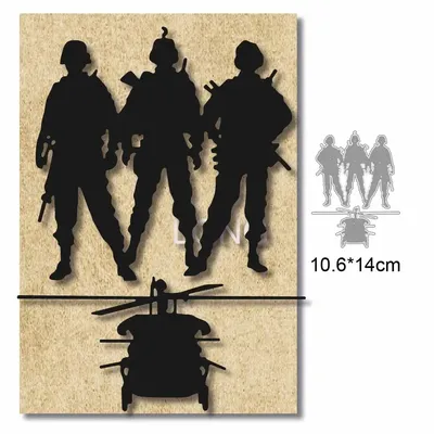 Soldiers Metal Cutting Dies Cut Helicopters Scrapbook Card Making Paper Craft Knife Mold Blade Punch