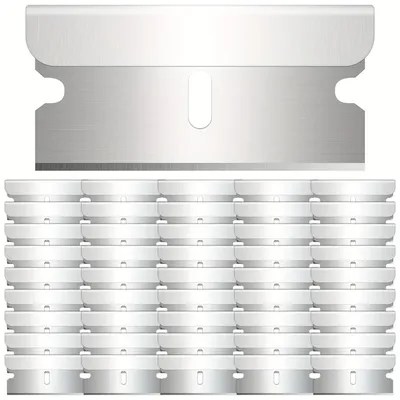 50 Pack Razor Blades Single Edge, Industrial Razor Blade, Scraper Blades for Removing Decals,