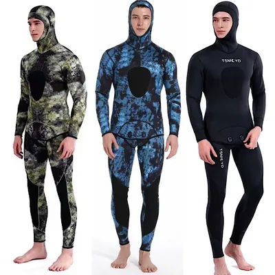 2024 Neoprene Scuba Diving wetsuit1.5/ 3MM Winter Warm Men Hood Surfing Front Zipper Snorkeling Spearfishing Hooded Diving Suit