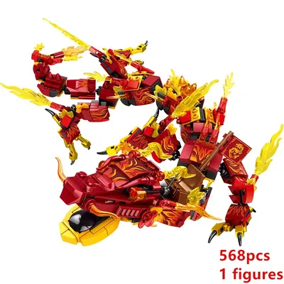 New Fire Heatwave Transforming Lava Flame Dragons Fightar Titan Season 14 Fly Building Blocks