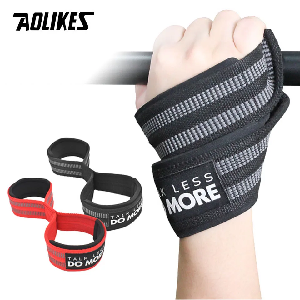 AOLIKES 1 paire Figure 8 sangles d'haltérophilie haltérophilie dynamophilie Sport gymnase Fitness musculation haltère Support de poignet