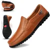 Echtes Leder Männer Casual Schuhe Luxus Marke 2024 Herren Loafer Mokassins Atmungsaktive Slip auf Schwarz Driving Schuhe Plus Größe 37-47