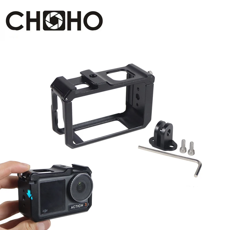 Für DJI Osmo Action 3 4 5 Pro Fall Aluminium Rahmen Legierung Schutz Shell Käfig Klapp Adapter Für Dji 3 Action 4 kamera Zubehör Image