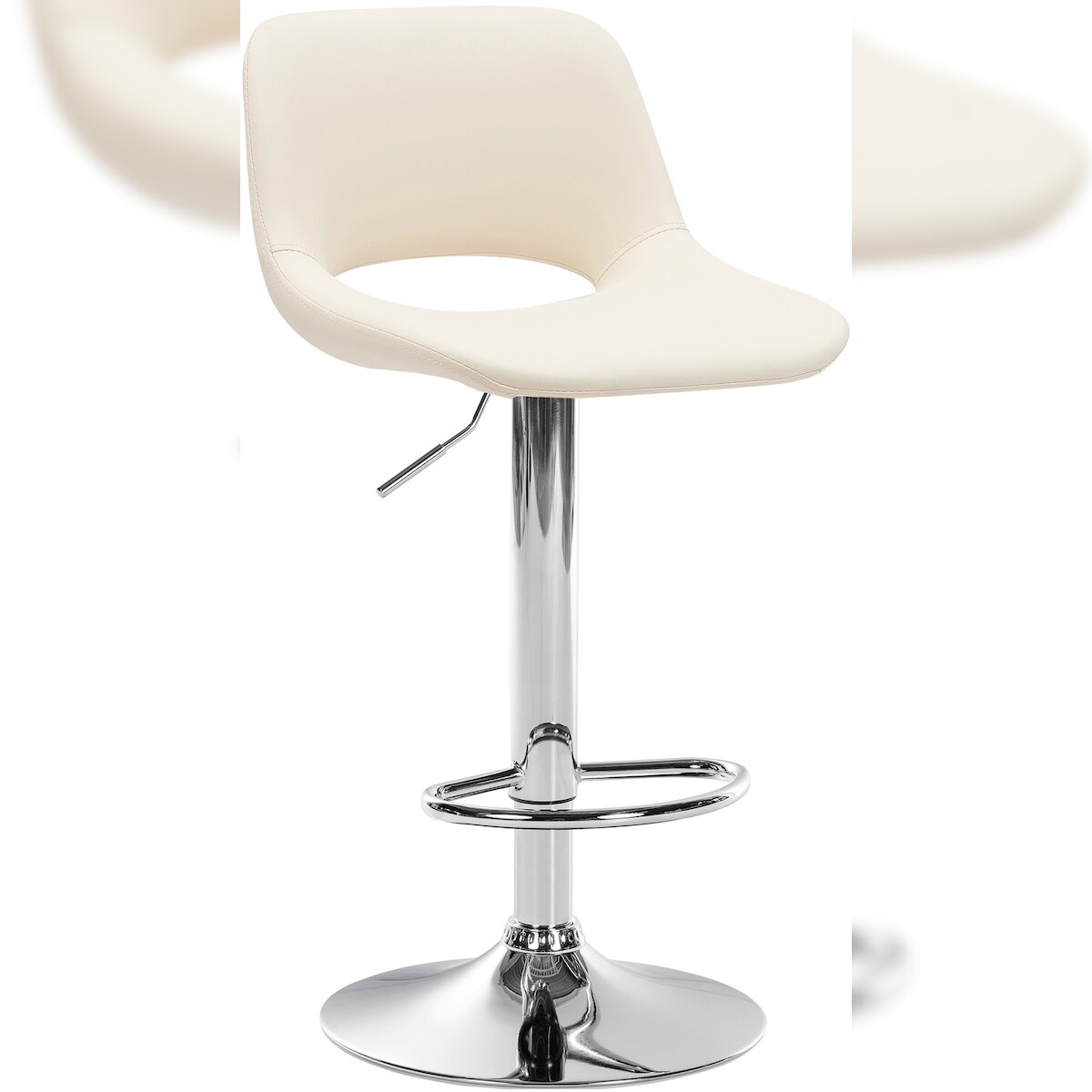 CLP Barhocker Camden Kunstleder creme/Metall in Chromoptik