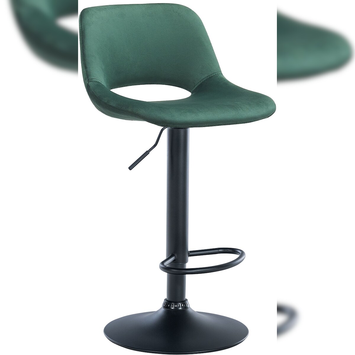 CLP Barhocker Camden Samt grün/Metall matt schwarz Image