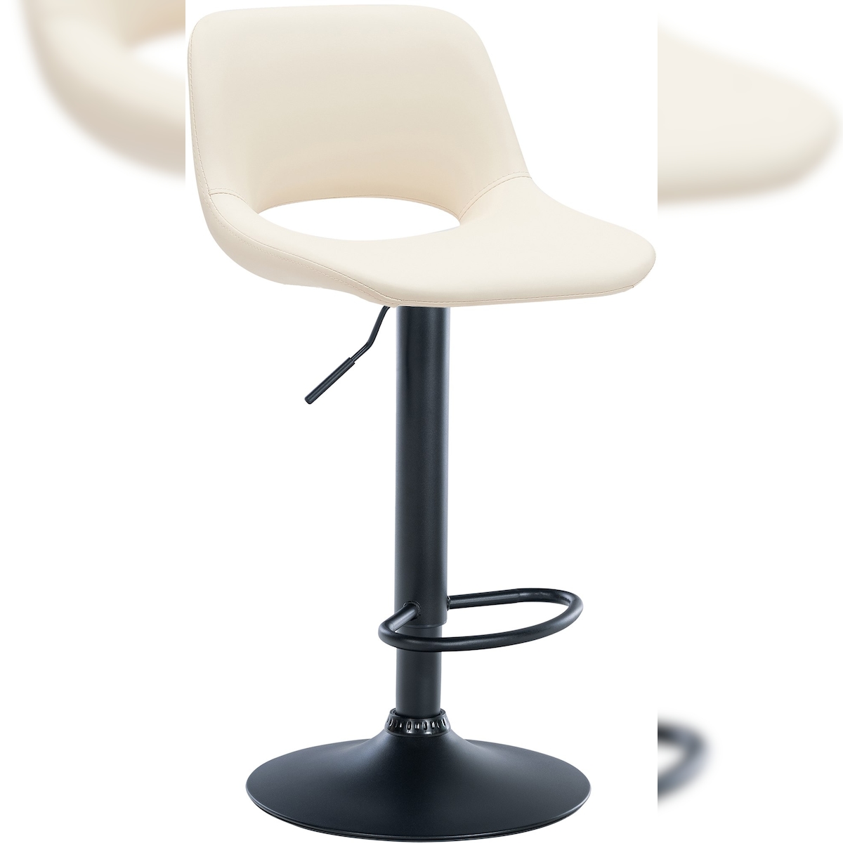 CLP Barhocker Camden Kunstleder creme/Metall matt schwarz Image