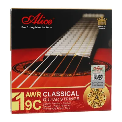 Alice AWR19C Classical Guitar Strings Golden Carbon Silver Plated Cooper Winding Normal High Tension